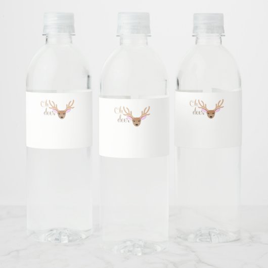 Oh Deer Artistic Style  Waterfles Etiket (Flessen)