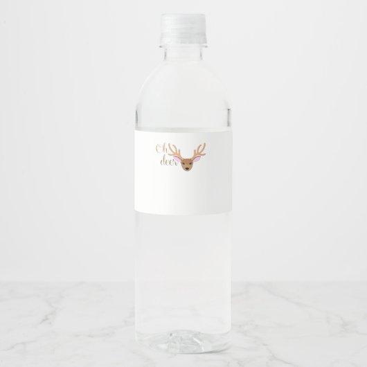 Oh Deer Artistic Style Waterfles Etiket (Voorkant)