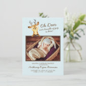 Oh Deer Baby Boys Foto geboorteaankondiging Aankondiging (Staand voorkant)