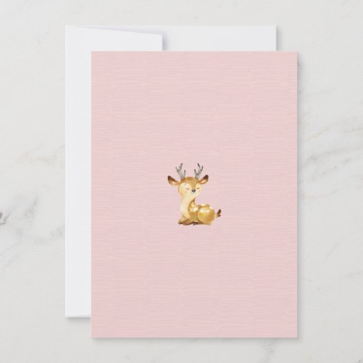 Oh Deer Baby Girls Foto geboorteaankondiging Aankondiging (Achterkant)