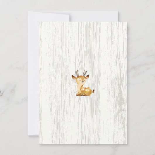Oh Deer Baby Girls Foto geboorteaankondiging Aankondiging (Achterkant)