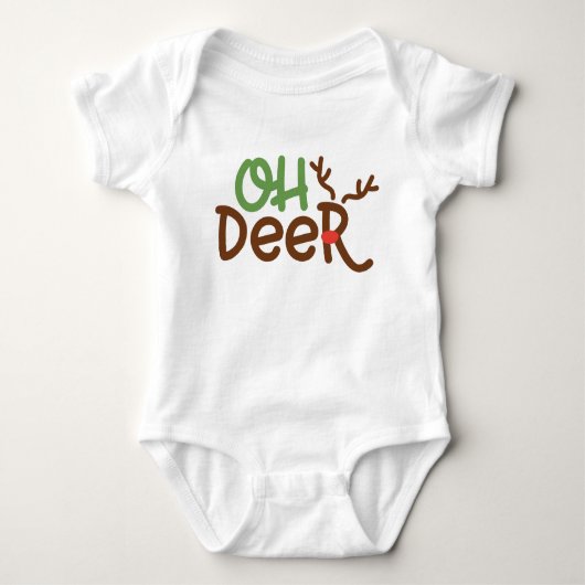 Oh Deer Baby Outfit – Schattigee vakantie Baby Bod Romper (Voorkant)