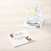 Oh, Deer! Baby’s Here! – Christmas Baby Shower Kartonnen Onderzetters (Insitu)