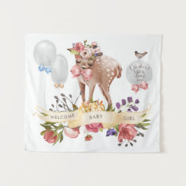 Oh Deer Baby Shower Achtergrond Wandkleed
