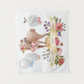 Oh Deer Baby Shower Achtergrondpaneel Wandkleed (Voorkant)