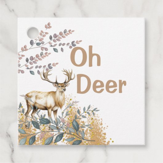 Oh Deer Baby shower Bedankjes Labels (Voorkant)