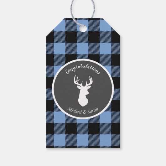 Oh Deer Baby shower Blue Boy Cadeaulabel (Voorkant)