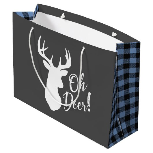 Oh Deer Baby shower Blue Boy Groot Cadeauzakje (Achterkant Gekanteld)