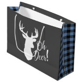 Oh Deer Baby shower Blue Boy Groot Cadeauzakje (Voorkant Gekanteld)