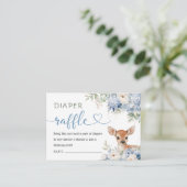 Oh Deer Baby Shower Boy Diaper Raffle Informatiekaartje (Staand voorkant)