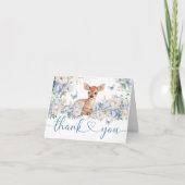 Oh Deer Baby Shower Boy Folded Thank You Card Bedankkaart (Voorkant)