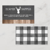 OH Deer Baby shower Diaper Raffle Kaart (Voorkant / Achterkant)