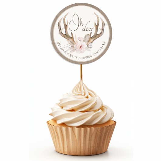 Oh Deer Baby shower Favoriet Sticker – Woodland Wa