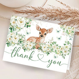 Oh Deer Baby Shower Folded Thank You Card Bedankkaart