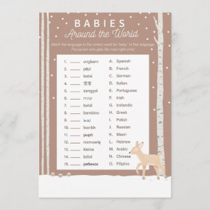 Oh Deer - Baby shower Game - baby's rond de vloer Programmakaart