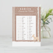 Oh Deer - Baby shower Game - baby's rond de vloer Programmakaart (Staand voorkant)