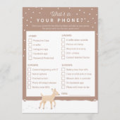 Oh Deer - Baby shower Game - Wat in je telefoon? Programmakaart (Voorkant)