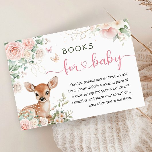 Oh Deer Baby shower Girl Boeken voor Baby Informatiekaartje