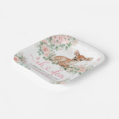 Oh Deer Baby shower Girl Pink Paper Papieren Bordje (Gebogen)