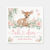Oh Deer Baby shower Girl Roze Papier Servet (Voorkant)