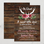 Oh Deer Baby shower Invitation Kaart (Voorkant / Achterkant)