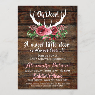 Oh Deer Baby shower Invitation Kaart