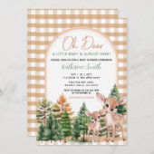 Oh Deer Baby Shower Invitation Kaart (Voorkant / Achterkant)