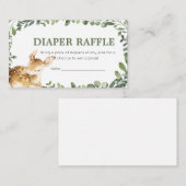 Oh Deer Baby shower Luier Raffle Informatiekaartje (Voorkant / Achterkant)