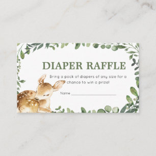 Oh Deer Baby shower Luier Raffle Informatiekaartje