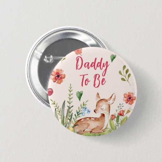Oh Deer Baby shower papa om Button te zijn (Voorkant /achterkant)