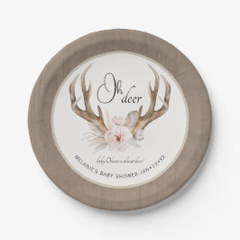 Oh Deer Baby shower Papier Borden – Woodland Flora Papieren Bordje