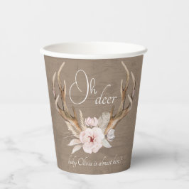 Oh Deer Baby shower Papieren Bekers – Woodland Wat