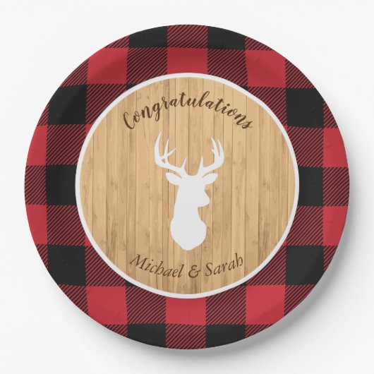 Oh Deer Baby shower Papieren Bordje (Voorkant)