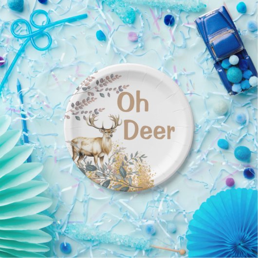 Oh Deer Baby shower Papieren Bordje (Feest)