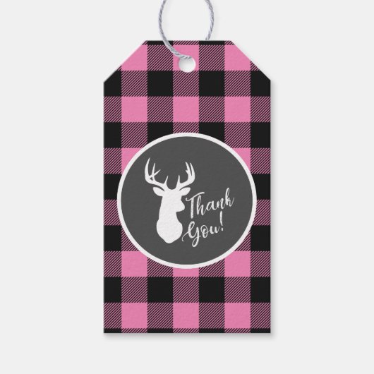 Oh Deer Baby shower Pink Cadeaulabel (Voorkant)