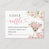 Oh Deer Baby Shower Pink Diaper Raffle Informatiekaartje (Voorkant)