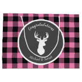Oh Deer Baby shower Pink Groot Cadeauzakje (Achterkant)