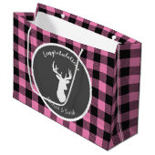 Oh Deer Baby shower Pink Groot Cadeauzakje (Voorkant Gekanteld)