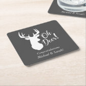 Oh Deer Baby shower Pink Kartonnen Onderzetters (Schuin)