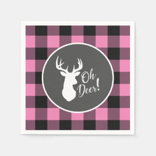 Oh Deer Baby shower Pink Servet