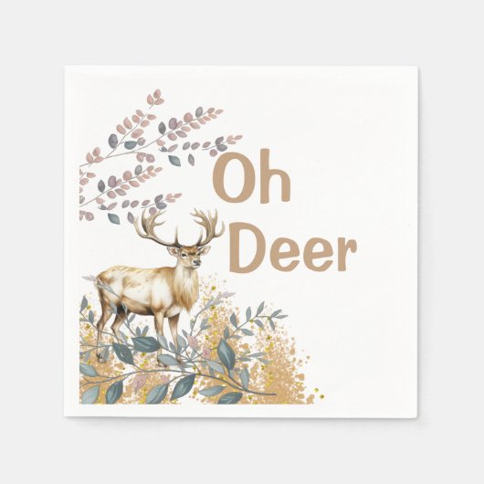 Oh Deer Baby shower Servet (Voorkant)