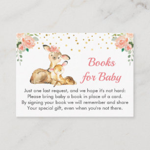 Oh Deer Baby shower Sprinkle Meisje Boek Aanvraag Informatiekaartje