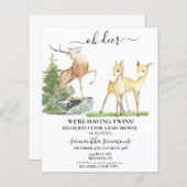 Oh Deer Baby shower Twins Waterverf (Voorkant / Achterkant)