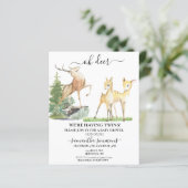 Oh Deer Baby shower Twins Waterverf (Staand voorkant)