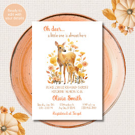 Oh Deer Baby Shower Uitnodiging Herfst Thema