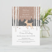 Oh Deer! Baby shower van bossen | zacht bruin Programmakaart (Staand voorkant)