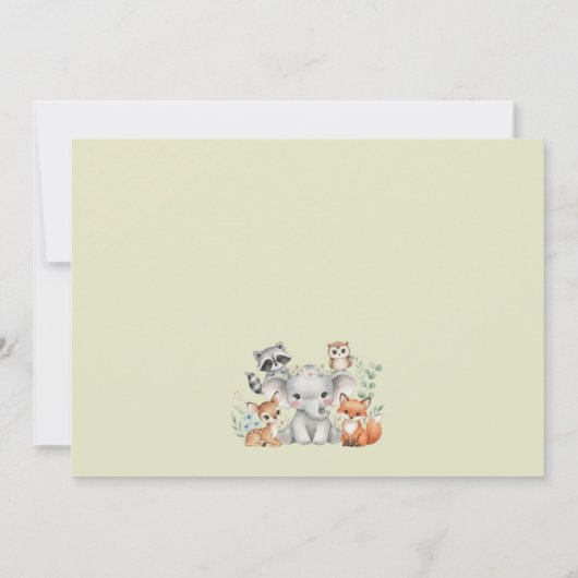 Oh Deer | Baby shower voor bosdieren in bosgebiede Kaart (Achterkant)