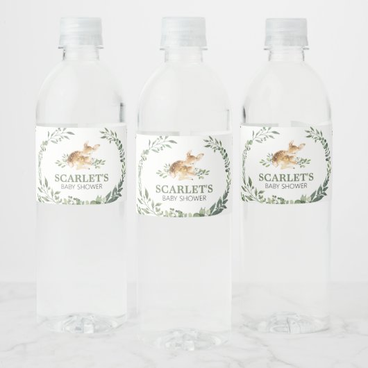 Oh Deer Baby shower Waterfles Etiket (Flessen)