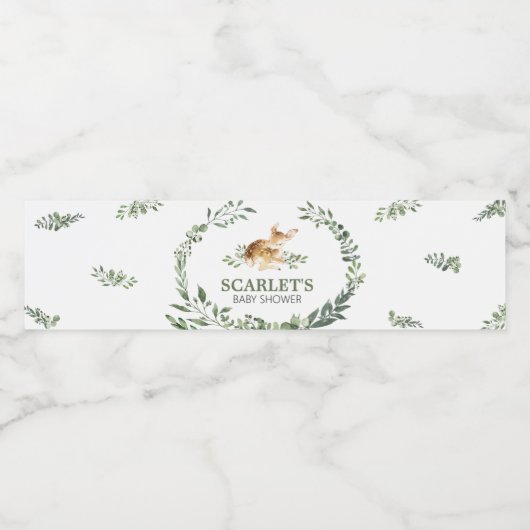 Oh Deer Baby shower Waterfles Etiket (Enkel label)