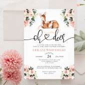 Oh Deer Baby shower Waterverf Botanische Floral Kaart